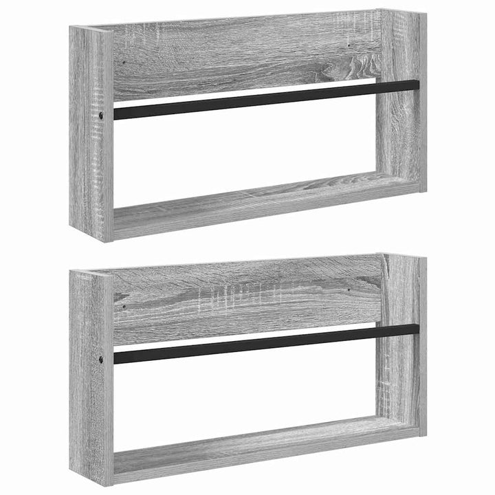 Magasin Rack 2 pcs Grå Sonoma 60 x 12 x 30 cm Konstrueret træ