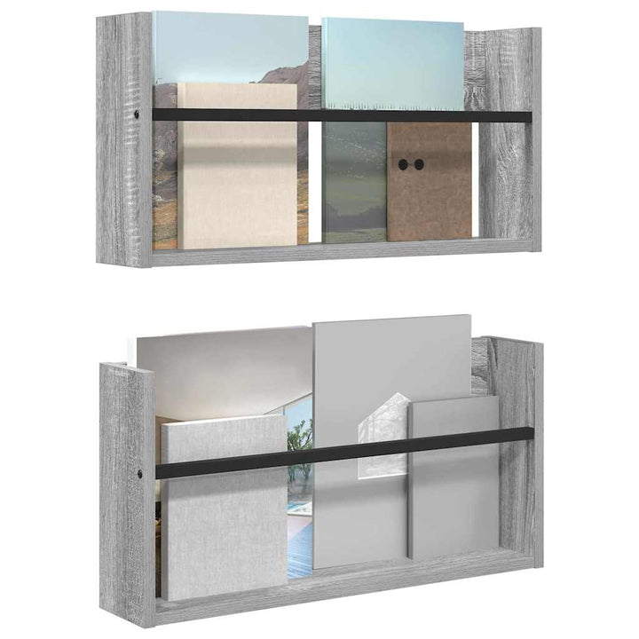 Magasin Rack 2 pcs Grå Sonoma 60 x 12 x 30 cm Konstrueret træ