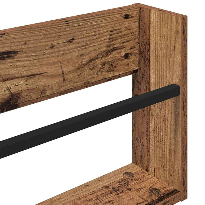 Magasin Rack 2 pcs Gammelt træ 60 x 12 x 30 cm Konstrueret træ