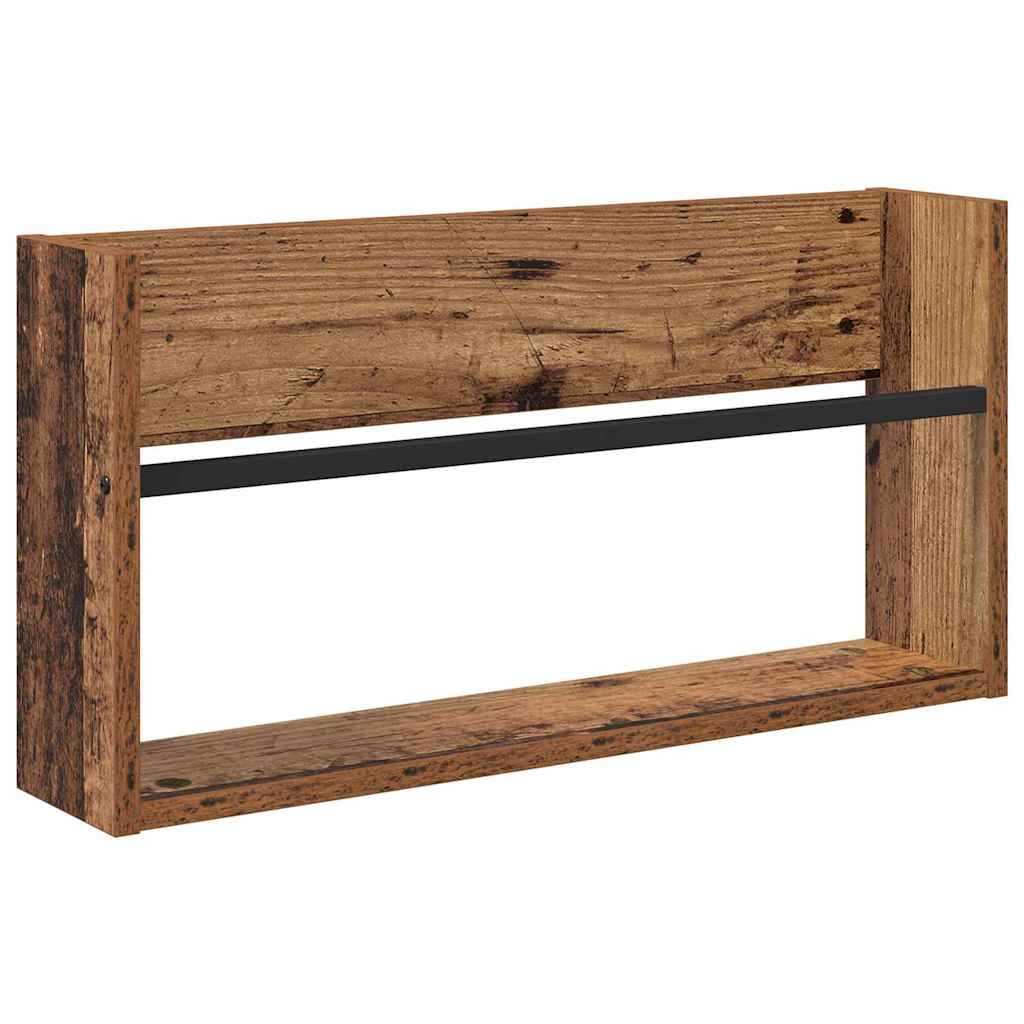 Magasin Rack 2 pcs Gammelt træ 60 x 12 x 30 cm Konstrueret træ