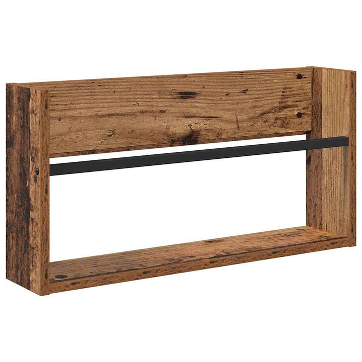 Magasin Rack 2 pcs Gammelt træ 60 x 12 x 30 cm Konstrueret træ