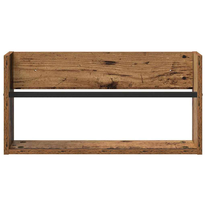 Magasin Rack 2 pcs Gammelt træ 60 x 12 x 30 cm Konstrueret træ