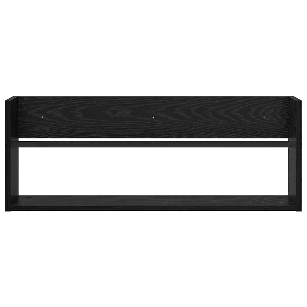 Magasin Rack med hylde Sort eg 80 x 12 x 30 cm Konstrueret træ