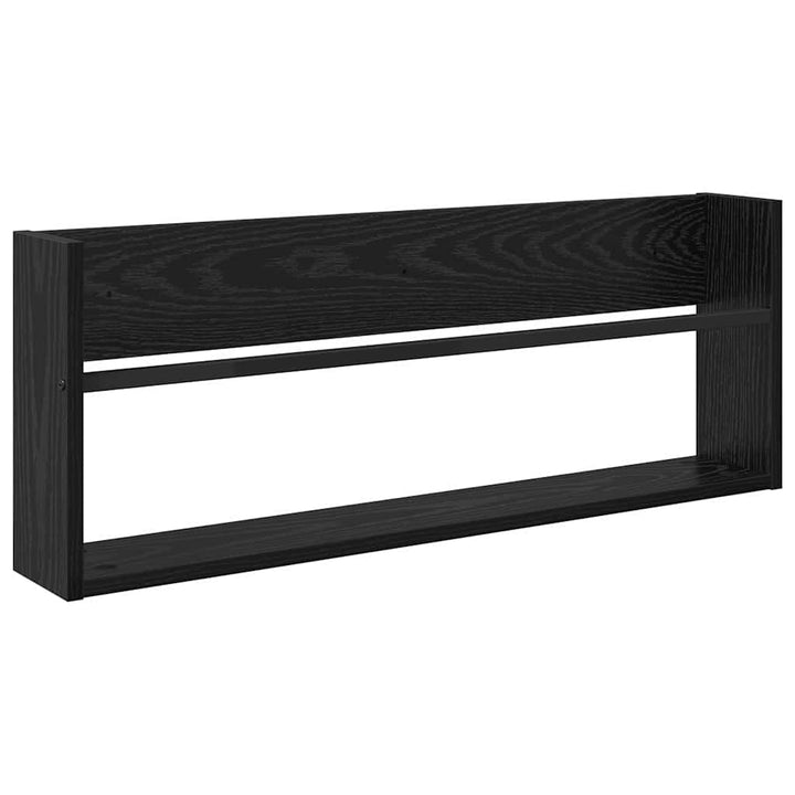 Magasin Rack 2 pcs Sort eg 80 x 12 x 30 cm Konstrueret træ