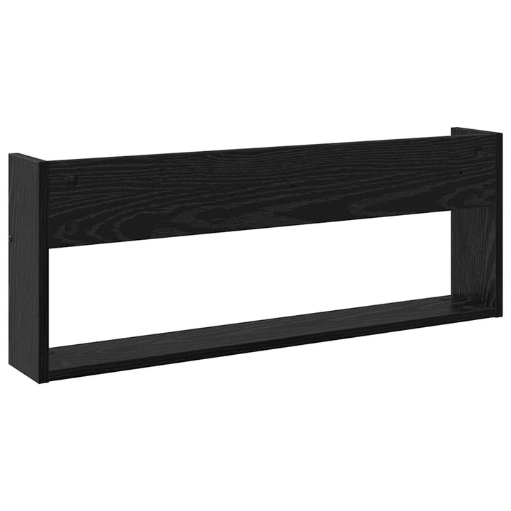 Magasin Rack 2 pcs Sort eg 80 x 12 x 30 cm Konstrueret træ