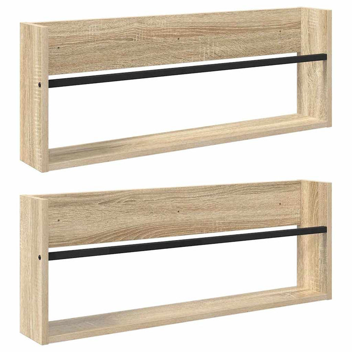 Magasin Rack 2 pcs Sonoma eg 80 x 12 x 30 cm Konstrueret træ