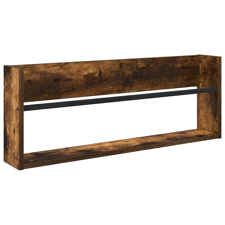 Magasin Rack 2 pcs Røget eg 80 x 12 x 30 cm Konstrueret træ