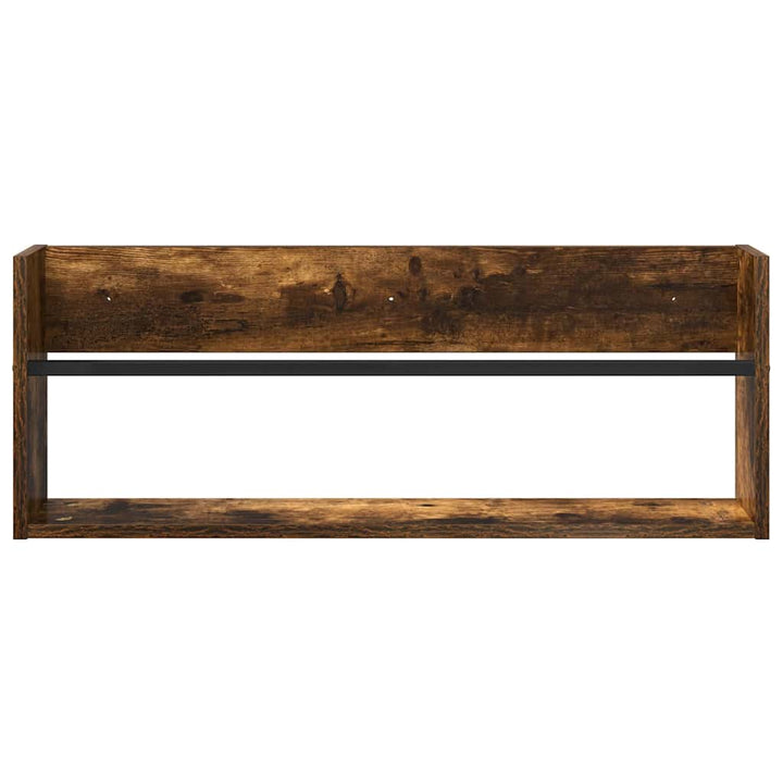 Magasin Rack 2 pcs Røget eg 80 x 12 x 30 cm Konstrueret træ