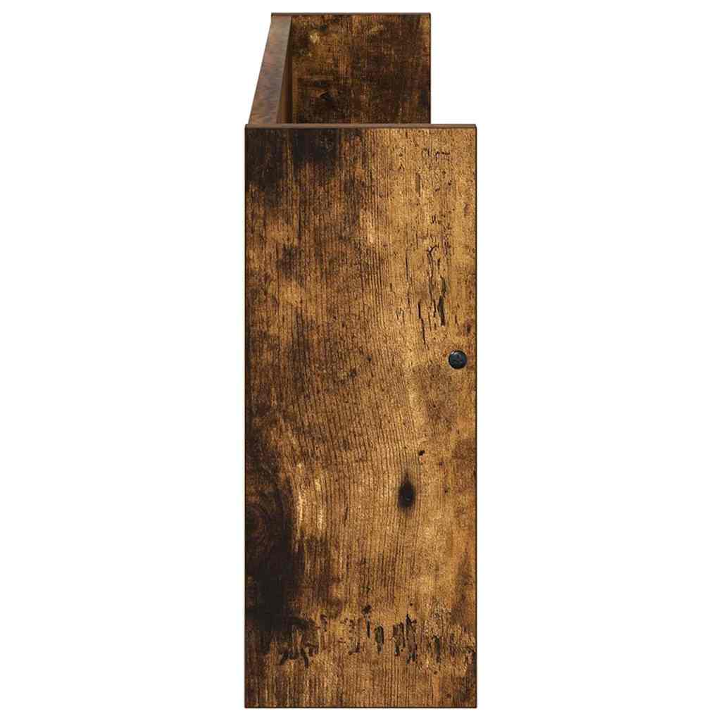 Magasin Rack 2 pcs Røget eg 80 x 12 x 30 cm Konstrueret træ