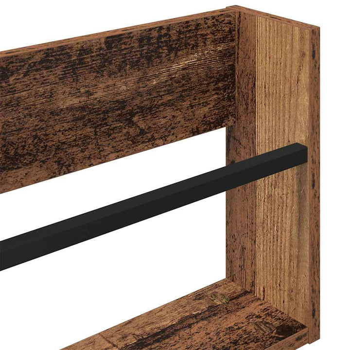 Magasin Rack 2 pcs Gammelt træ 80 x 12 x 30 cm Konstrueret træ