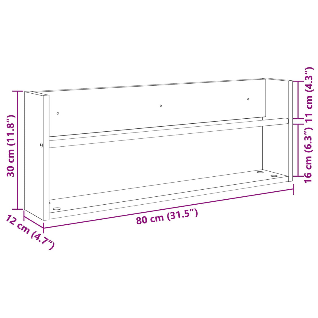 Magasin Rack Artisan Egetræ 80 x 12 x 30 cm Konstrueret træ