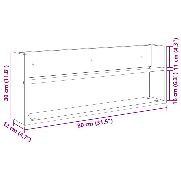 Magasin Rack Artisan Egetræ 80 x 12 x 30 cm Konstrueret træ