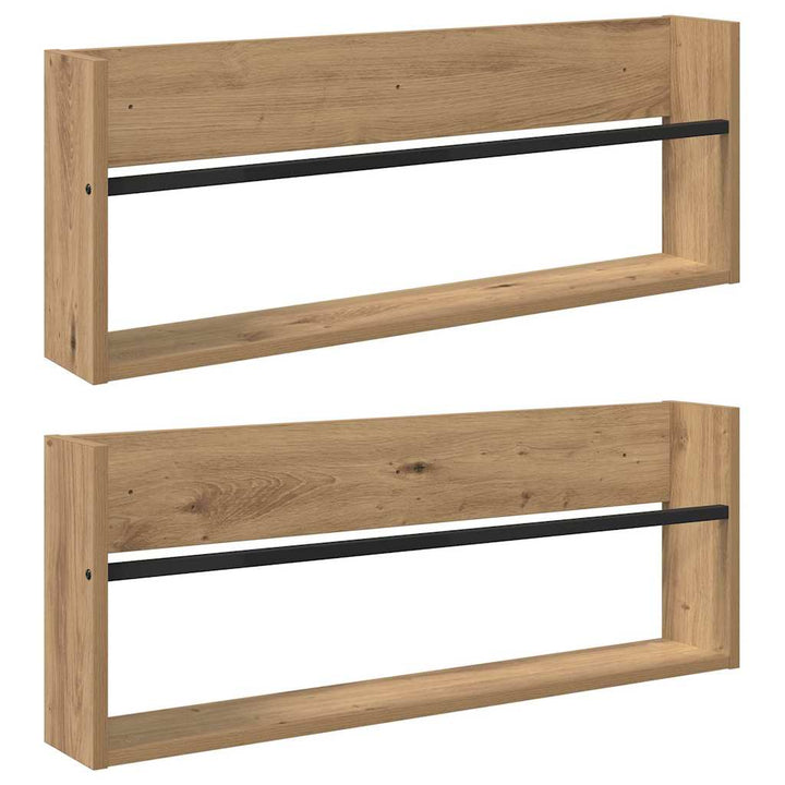 Magasin Rack med hylde 2 pcs Artisan Egetræ 80 x 12 x 30 cm