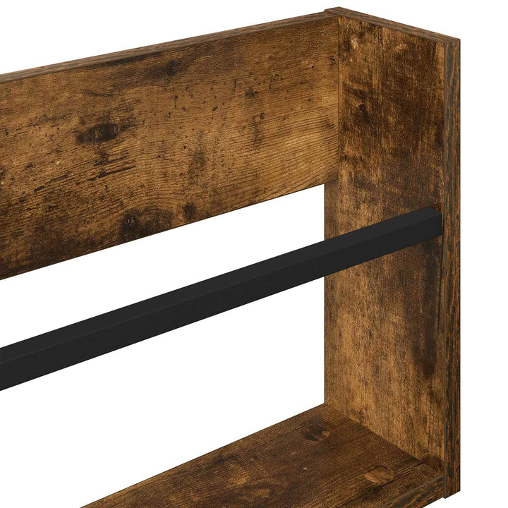 Magasin Rack 2 pcs Røget eg 100 x 12 x 30 cm Konstrueret træ