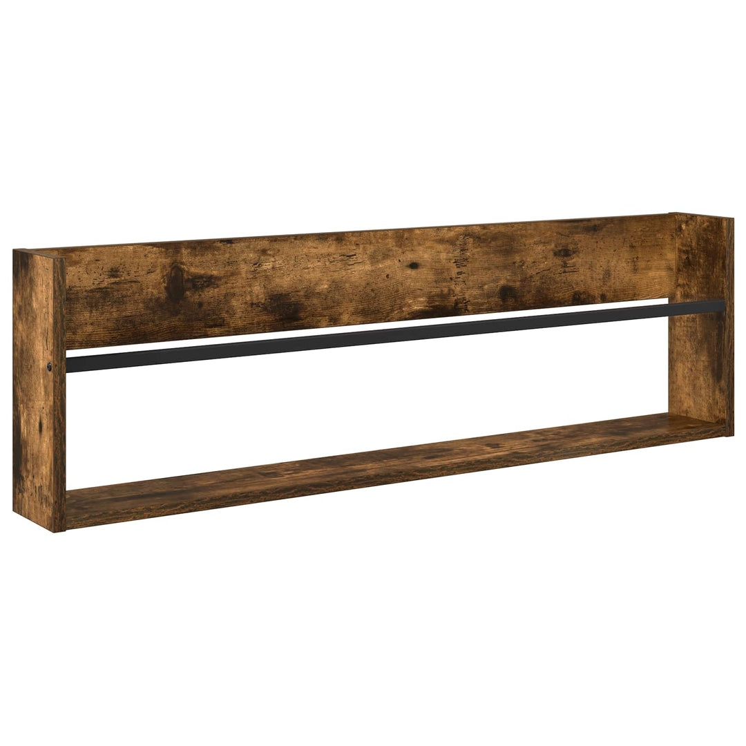Magasin Rack 2 pcs Røget eg 100 x 12 x 30 cm Konstrueret træ