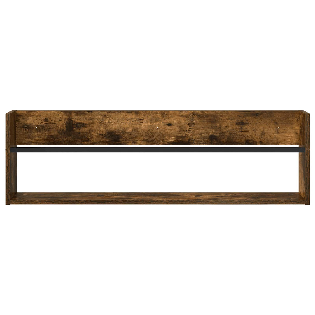 Magasin Rack 2 pcs Røget eg 100 x 12 x 30 cm Konstrueret træ
