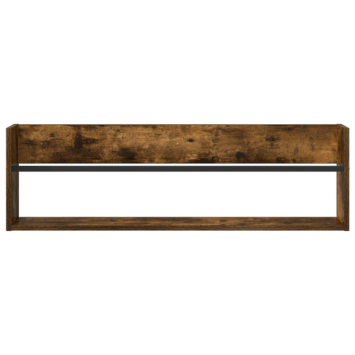 Magasin Rack 2 pcs Røget eg 100 x 12 x 30 cm Konstrueret træ