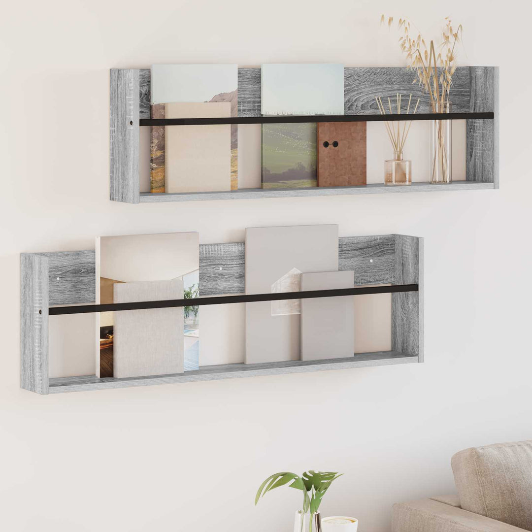 Magasin Rack 2 stk. Grå Sonoma 100 x 12 x 30 cm Konstrueret træ