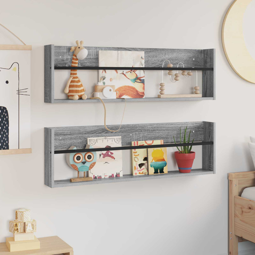 Magasin Rack 2 stk. Grå Sonoma 100 x 12 x 30 cm Konstrueret træ