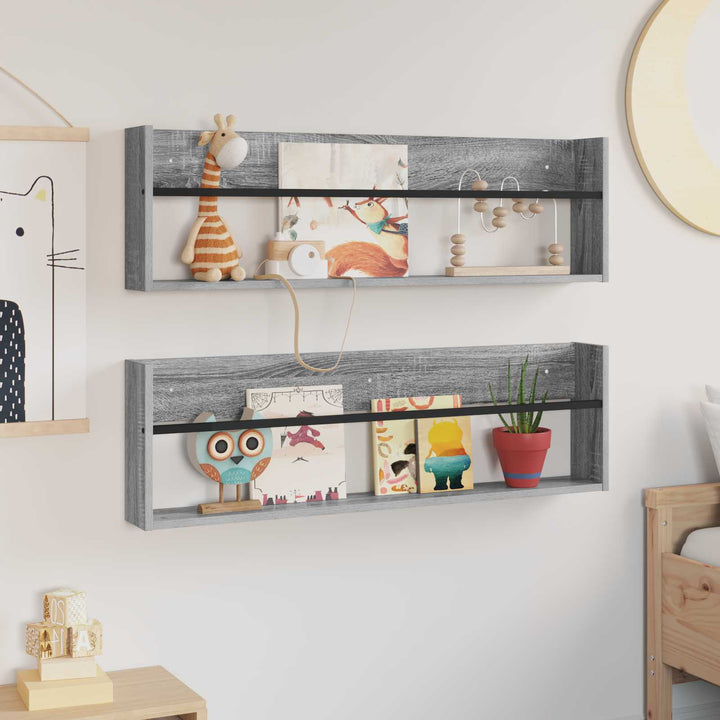 Magasin Rack 2 stk. Grå Sonoma 100 x 12 x 30 cm Konstrueret træ