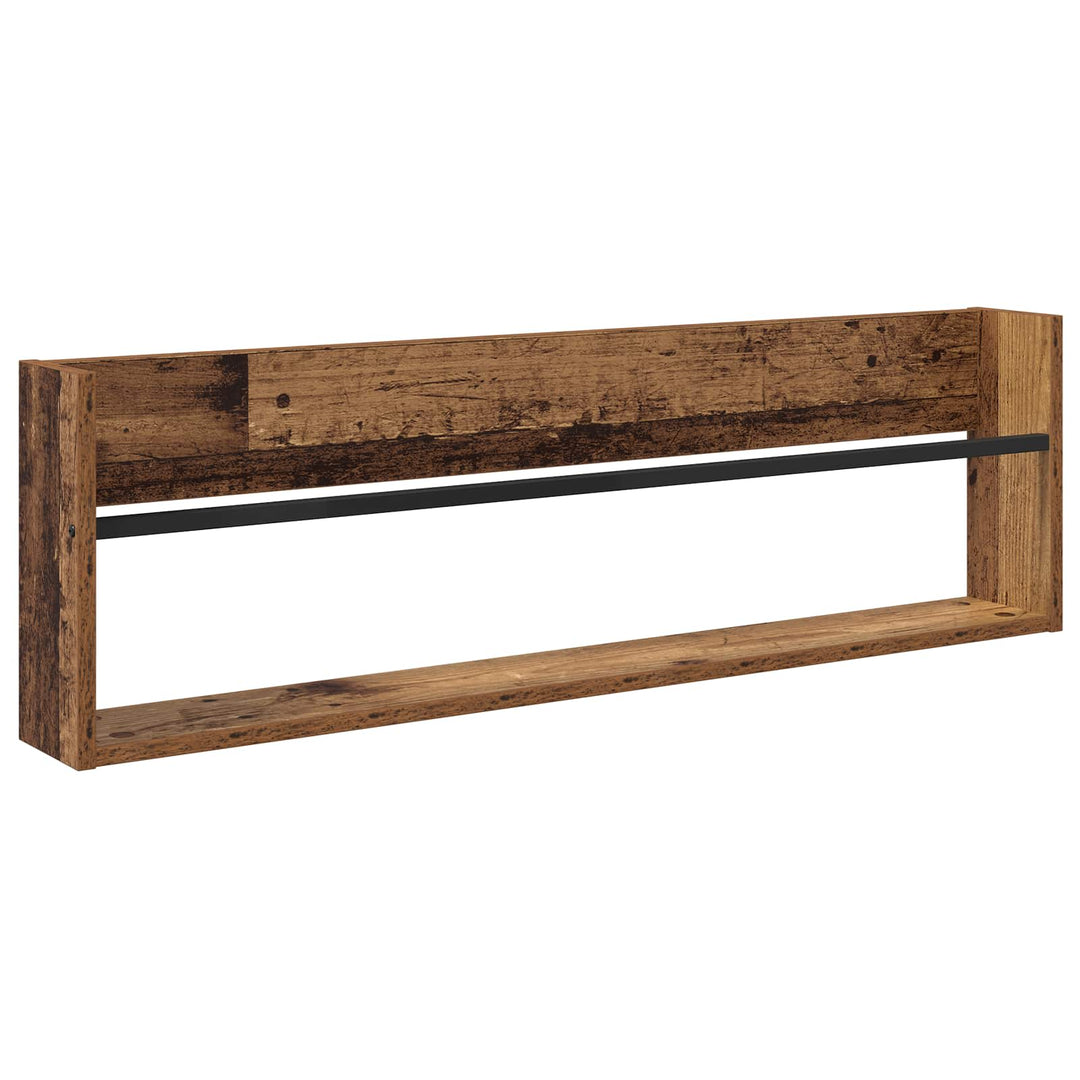 Magasin Rack 2 pcs Gammelt træ 100 x 12 x 30 cm Konstrueret træ