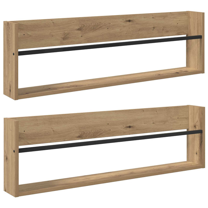 Magasin Rack med hylde 2 stk. Artisan Egetræ 100 x 12 x 30 cm