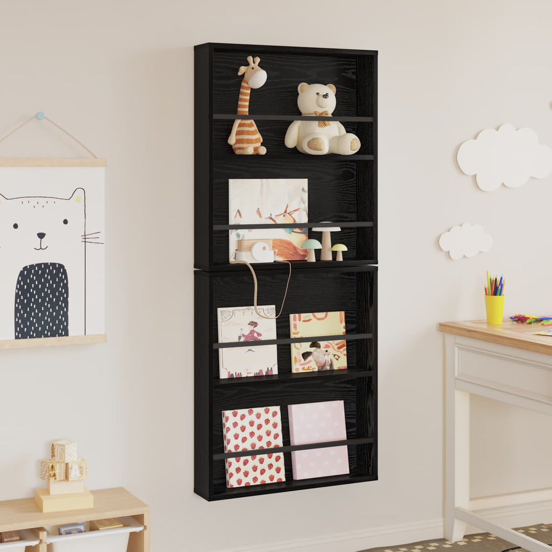 Magasin Rack 2 stk. Sort eg 60 x 12 x 70 cm Konstrueret træ