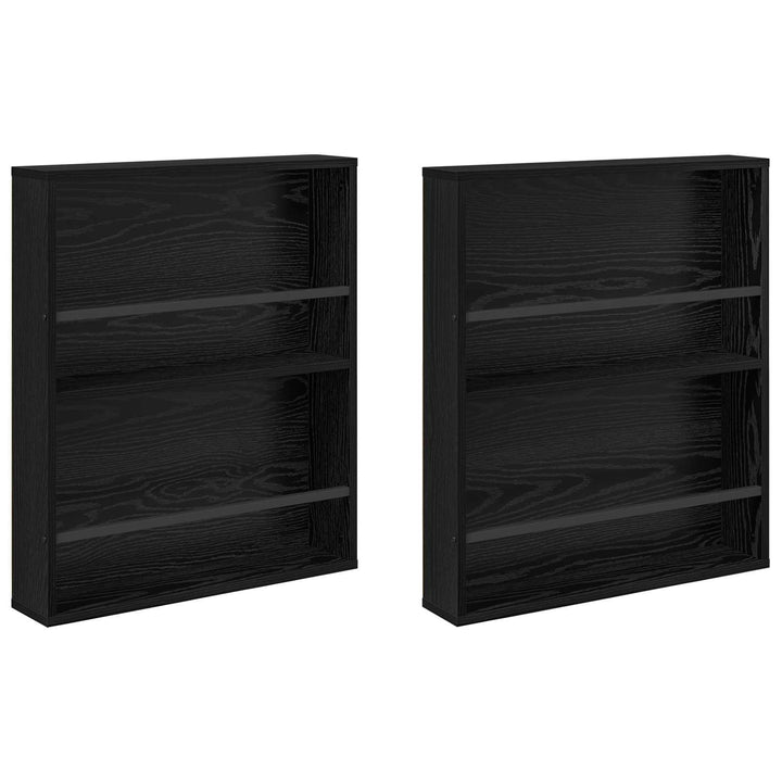 Magasin Rack 2 stk. Sort eg 60 x 12 x 70 cm Konstrueret træ