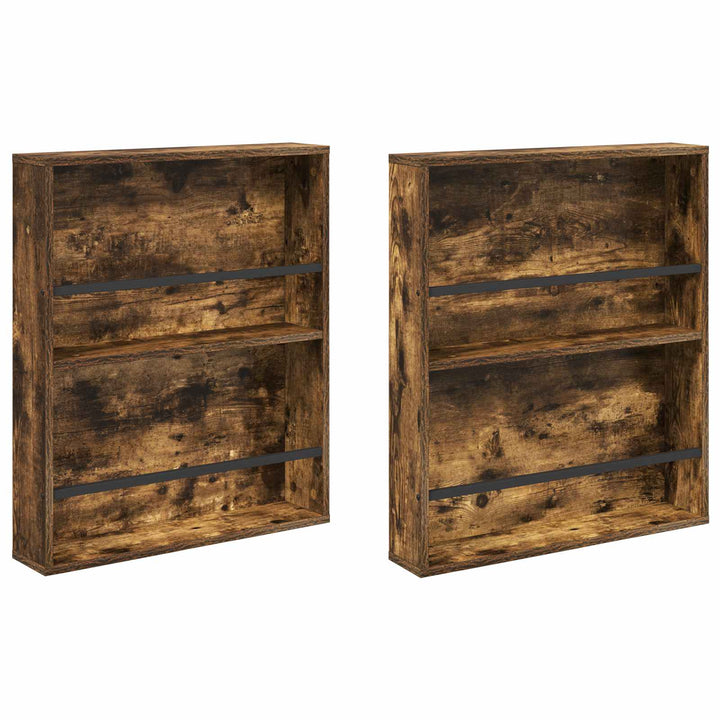 Magasin Rack 2 stk. Røget eg 60 x 12 x 70 cm Konstrueret træ