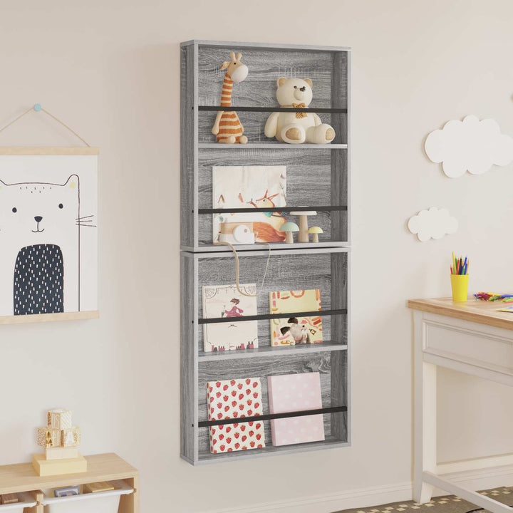 Magasin Rack 2 pcs Grå Sonoma 60 x 12 x 70 cm Konstrueret træ
