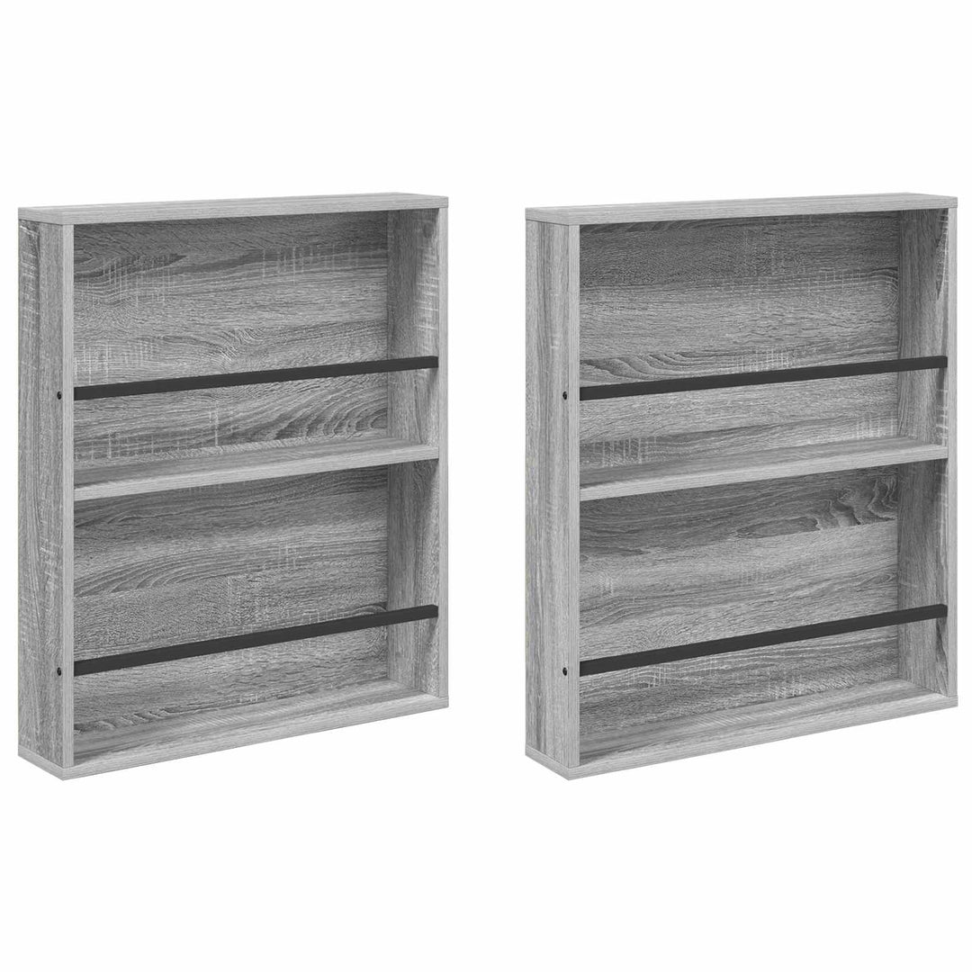 Magasin Rack 2 pcs Grå Sonoma 60 x 12 x 70 cm Konstrueret træ