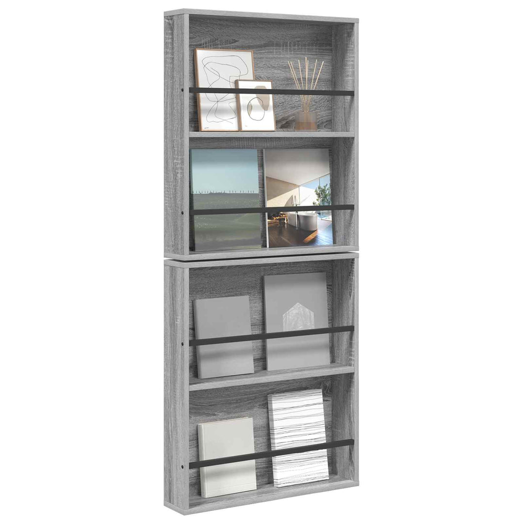 Magasin Rack 2 pcs Grå Sonoma 60 x 12 x 70 cm Konstrueret træ