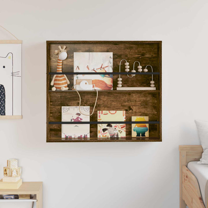 Magasin Rack med hylde Røget eg 80 x 12 x 70 cm Konstrueret træ