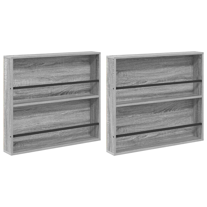 Magasin Rack 2 stk. Grå Sonoma 80 x 12 x 70 cm Konstrueret træ