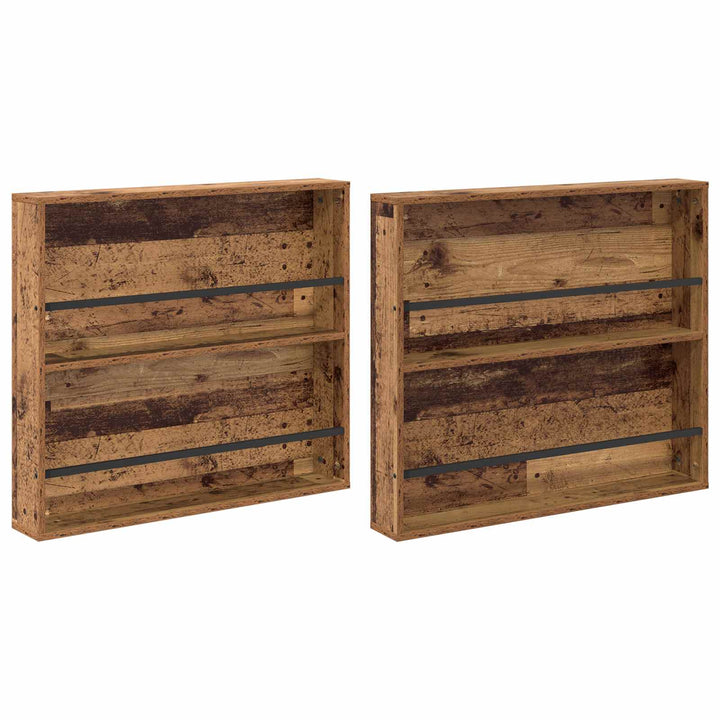 Magasin Rack 2 stk. Gammelt træ 80 x 12 x 70 cm Konstrueret træ