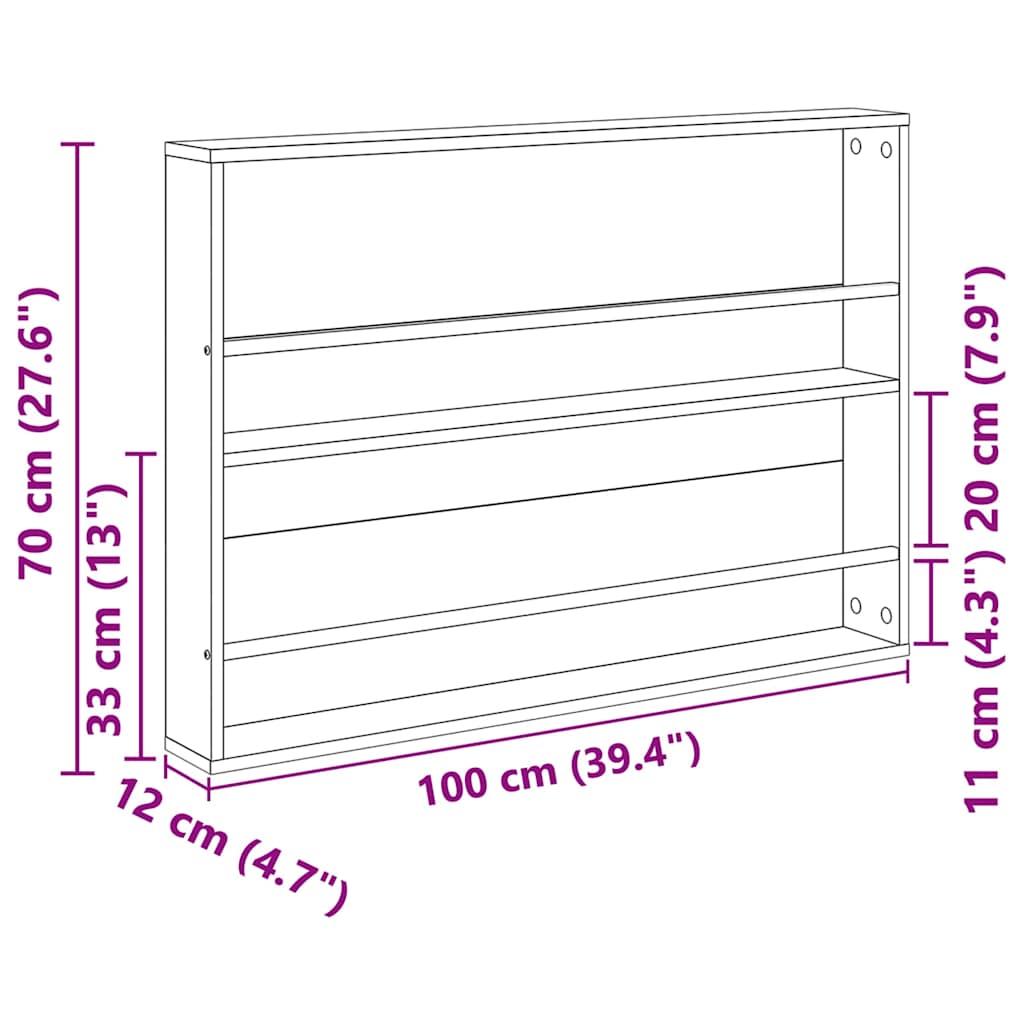 Magasin Rack Røget eg 100 x 12 x 70 cm Konstrueret træ