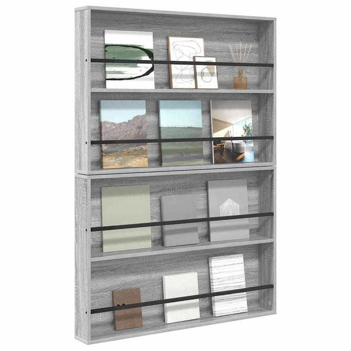 Magasin Rack 2 stk. Grå Sonoma 100 x 12 x 70 cm Konstrueret træ