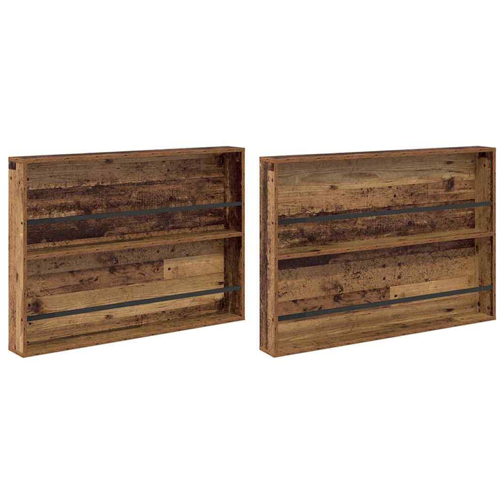 Magasin Rack med hylde 2 stk. Gammelt træ 100 x 12 x 70 cm