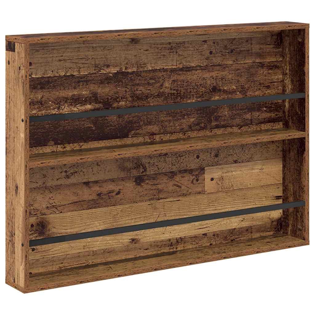Magasin Rack med hylde 2 stk. Gammelt træ 100 x 12 x 70 cm