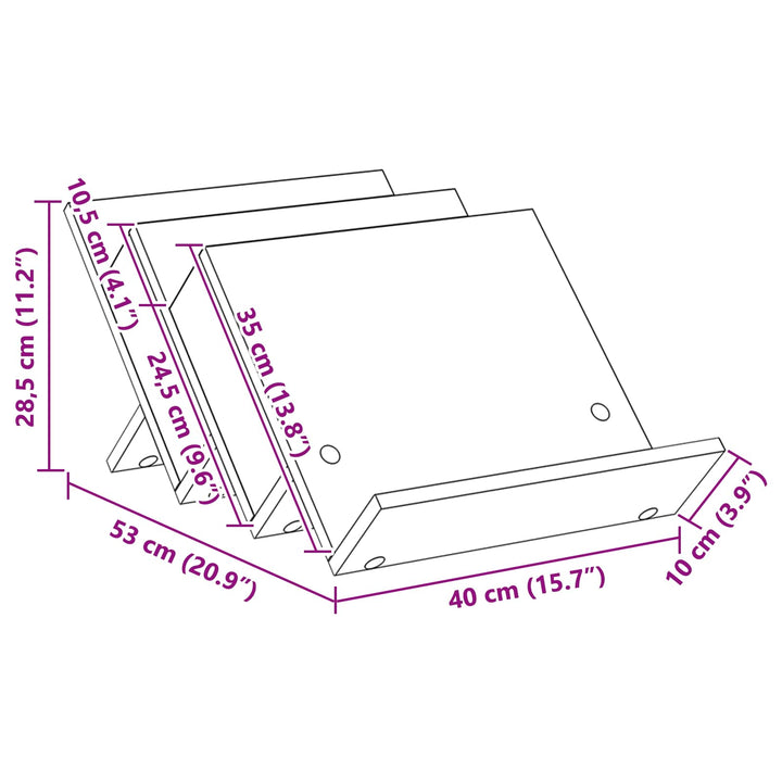 Magasin Rack Røget eg 53 x 40 x 28,5 cm Konstrueret træ