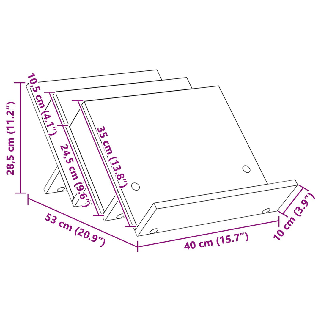 Magasin Rack Artisan Egetræ 53 x 40 x 28,5 cm Konstrueret træ