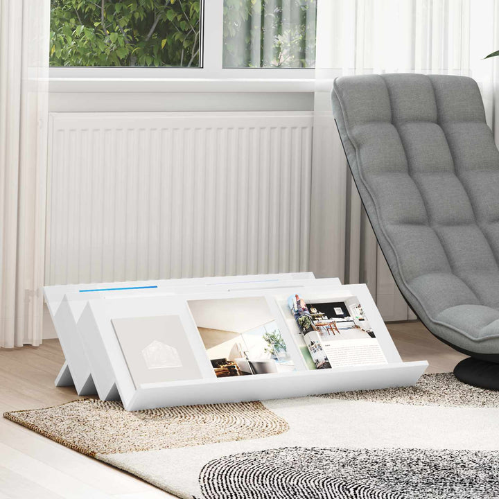Magasin Rack med hylde Hvid 90 x 53 x 28,5 cm Konstrueret træ