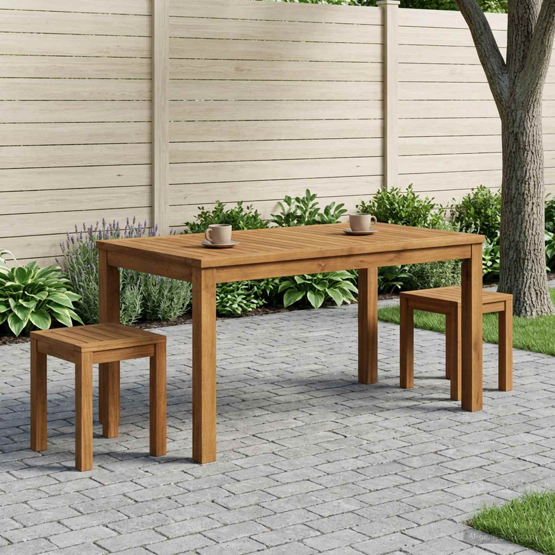 Sofabord Naturfarvet 100,5 x 49 x 45 cm Massivt Akacietræ