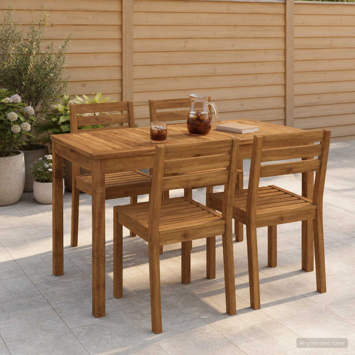 Havemiddagstabel Naturfarvet 108,5 x 55 x 75 cm