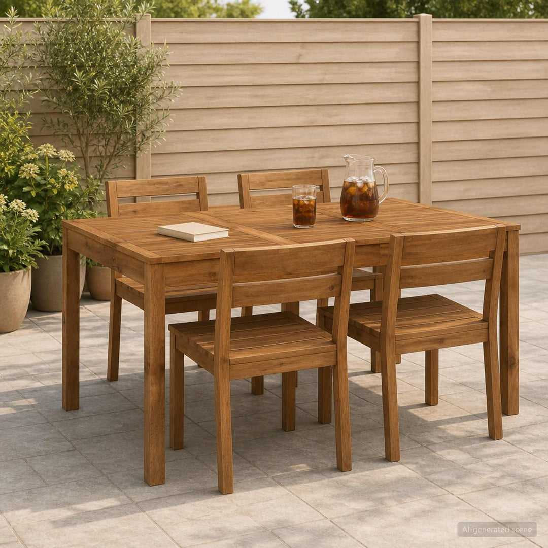 Havemiddagstabel Naturfarvet 147 x 88,5 x 75 cm