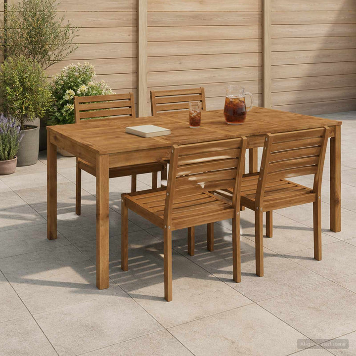 Havemiddagstabel Naturfarvet 180 x 88,5 x 75 cm