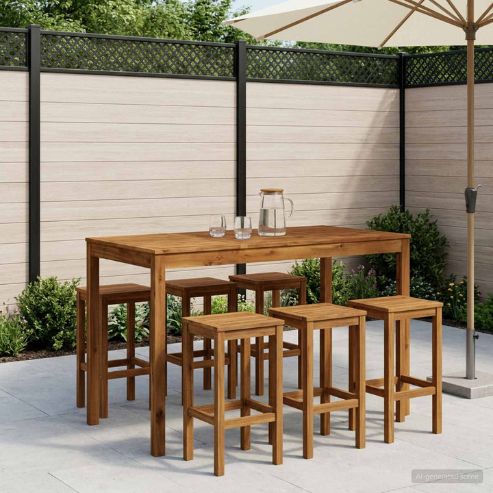 Have Bar Bord Naturfarvet 141 x 80,5 x 105 cm Massivt Akacietræ