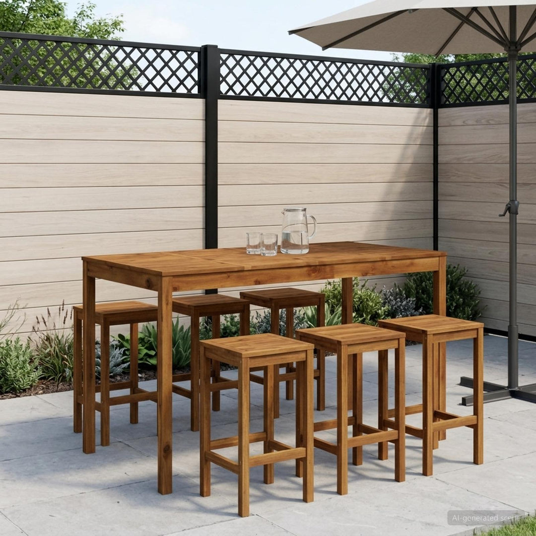 Have Bar Bord Naturfarvet 180 x 88,5 x 105 cm Massivt Akacietræ