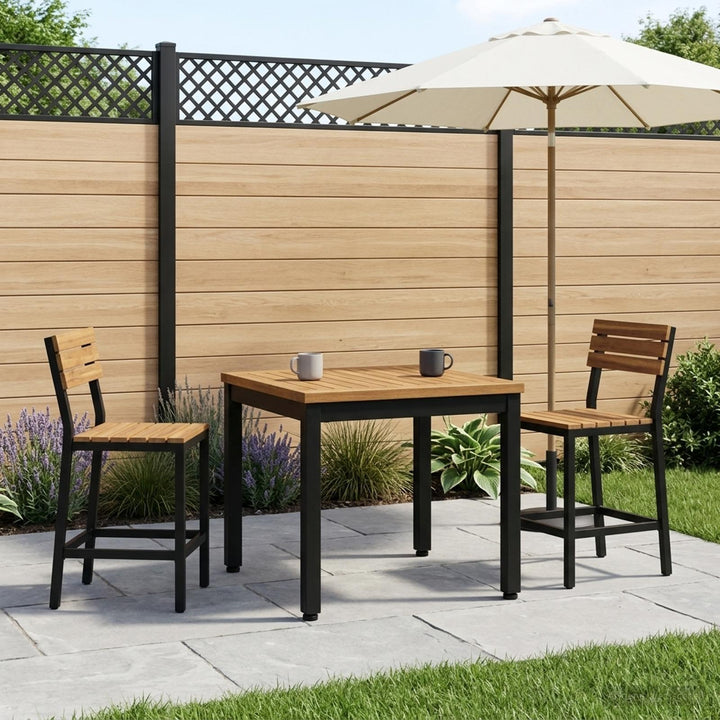 Sofabord Naturfarvet og sort 50 x 48,5 x 36 cm