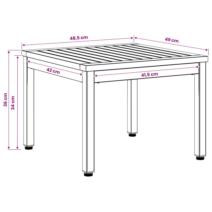 Sofabord Naturfarvet og sort 50 x 48,5 x 36 cm